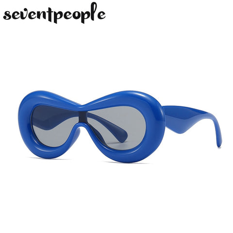 Image of Luxury Designer Mask Sunglasses Women Fashion Cat Eye Sun Glasses for Female New In One-Pieces Sunglass Men Trending Products-FrenzyAfricanFashion.com