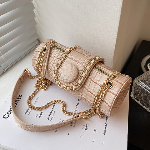 Image of Tote Barrel PU Leather Women Handbag Shoulder Messenger Bag-FrenzyAfricanFashion.com