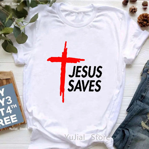 Image of All My Hope Is In Jesus Graphic Print T-Shirt Women-FrenzyAfricanFashion.com
