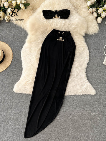 Image of Irregular Women Summer Sets Party Sexy Two Piece Sets-FrenzyAfricanFashion.com