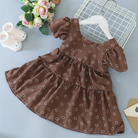 Image of Summer Toddler Dresses Baby Girl Clothes Cute Flowers Print Princess Dress-FrenzyAfricanFashion.com