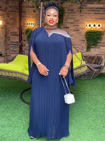 Image of Chiffon Dresses Women Loose Boubou Dubai African Abayas-FrenzyAfricanFashion.com