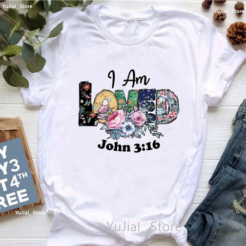 Image of All My Hope Is In Jesus Graphic Print T-Shirt Women-FrenzyAfricanFashion.com