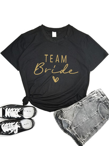Image of Women Team Bride Bachelorette Party Shower Hen Party Bridesmaid T-Shirt 2022 Girls Wedding Female Tops Tees-FrenzyAfricanFashion.com