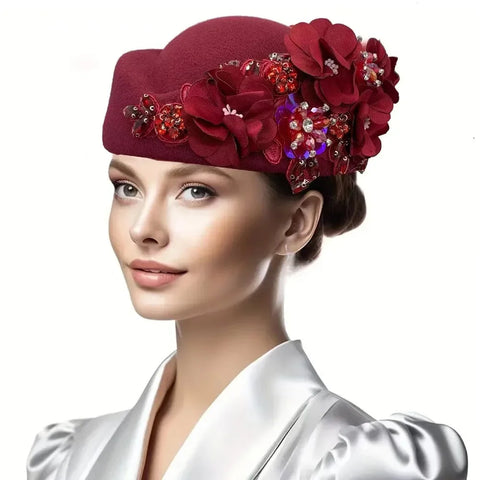 Image of African Headtie Fashion Summer Autumn African Turban Hat for Women Church with Flower Soft Caps for Party Casual Head Wrap-FrenzyAfricanFashion.com