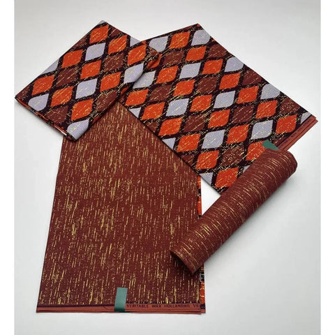 Image of Blue kente Wax Print Fuchsia Fabric Dress Craft DIY Cotton Nananom-FrenzyAfricanFashion.com