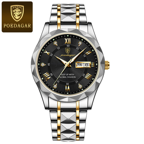 Image of BeniSap Top Brand Luxury Man Wristwatch Waterproof Luminous Date Week Men Watches Stainless Steel-FrenzyAfricanFashion.com