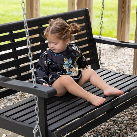 Image of Autumn Girls Blue Floral Dress-FrenzyAfricanFashion.com