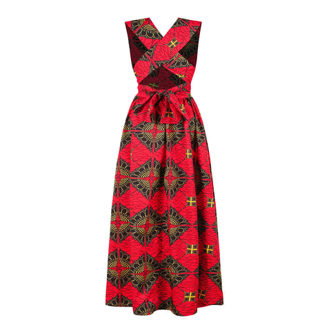 Image of african printing plus size polyester long dress-FrenzyAfricanFashion.com