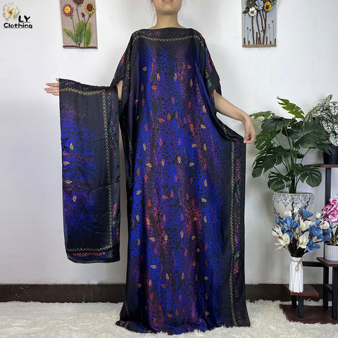 Image of Turkey Abaya Loose Silk Oversize Women Clothing-FrenzyAfricanFashion.com