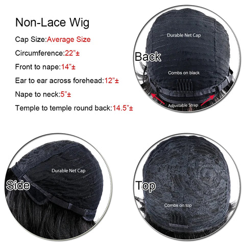 Image of Pixie Cut Wig Black Women Full Wigs Short Layered Human Hair Wigs-FrenzyAfricanFashion.com