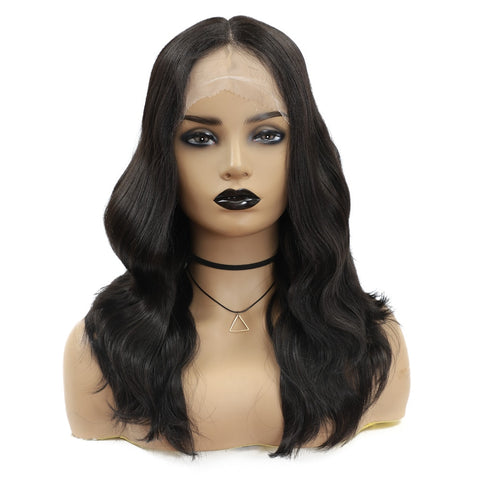 Image of Synthetic Lace Front Wig with Baby Hair 18 Inch Medium Body Wavy-FrenzyAfricanFashion.com