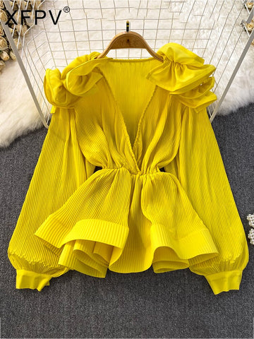 Image of Women Elegant Long Sleeve Shirt-FrenzyAfricanFashion.com