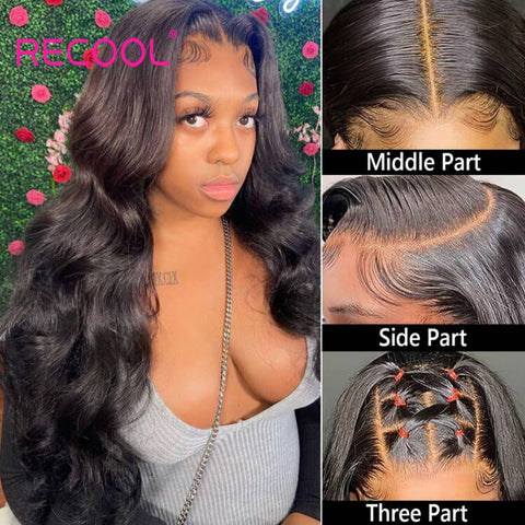 Image of Glueless Lace Front Human Hair Wigs Full Body Wave HD Lace Frontal Wig 13x6 Transparent Lace Wigs For Women Human Hair-FrenzyAfricanFashion.com