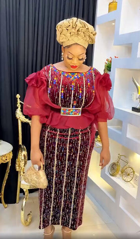 Image of Dashiki Dresses Women Elegant Luxury Velvet Evening Gowns Plus Size Turkey Long Maxi Party Dress-FrenzyAfricanFashion.com