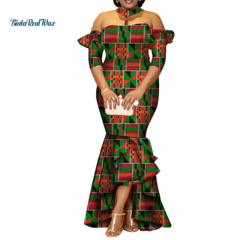 Image of African Dresses for Women Half Sleeve Long Dresses-FrenzyAfricanFashion.com