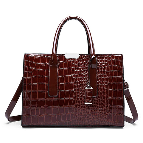 Image of Crocodile Print Women Handbags Purse Tote Bags Adjustable Strap Top Handle Bag Large Capacity Crossbody Bags-FrenzyAfricanFashion.com