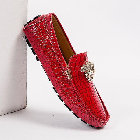 Image of Brand Casual Shoes High Quality Men's Leather Shoes Snake Pea Shoes Spring Summer Leather Ladies Moccasin Loafers-FrenzyAfricanFashion.com