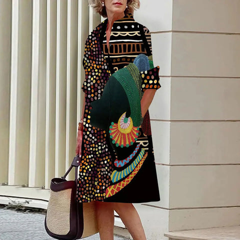 Image of Sexy Shirt Summer Dress Loose Fashion Lapel-FrenzyAfricanFashion.com