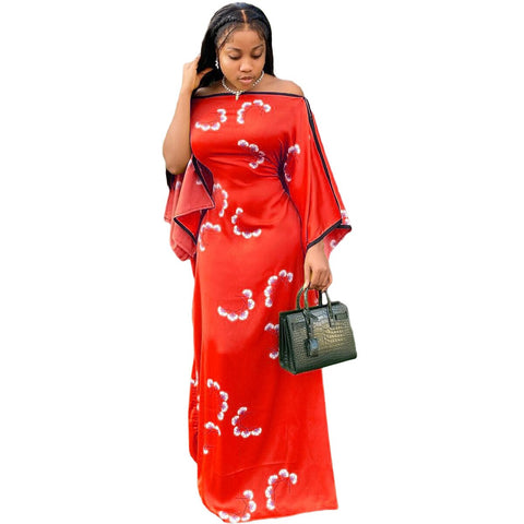 Image of African Women Short Sleeve Long Dress Maxi-FrenzyAfricanFashion.com