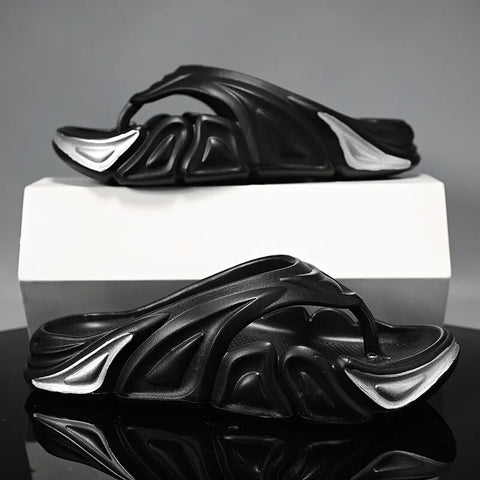 Image of Men Summer Non-slip Flip Flops Outside Beach Slippers Flat Shoes-FrenzyAfricanFashion.com