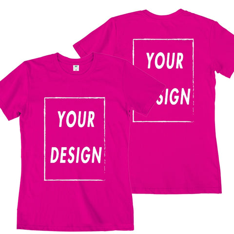 Image of Custom Tshirt Front Back Print Professional Your Own Logo Text Photo Male Personalized Premium Gifts T-shirt EU Size 100% Cotton-FrenzyAfricanFashion.com