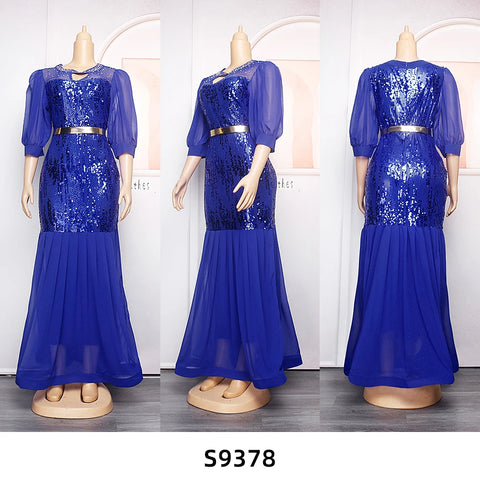 Image of Luxury Sequin Bodycon Mermaid Maxi Robe Muslim Kaftan Abaya Dubai Evening Dress-FrenzyAfricanFashion.com