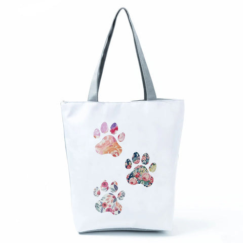 Image of Fashion Cat Dogs Paws Handbags Print Cute Cartoon Shopping Bag-FrenzyAfricanFashion.com