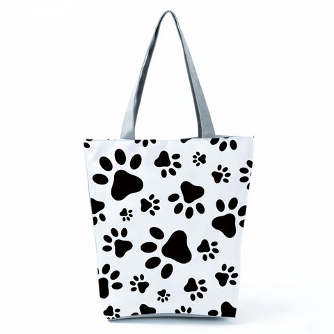 Image of Fashion Cat Dogs Paws Handbags Print Cute Cartoon Shopping Bag-FrenzyAfricanFashion.com