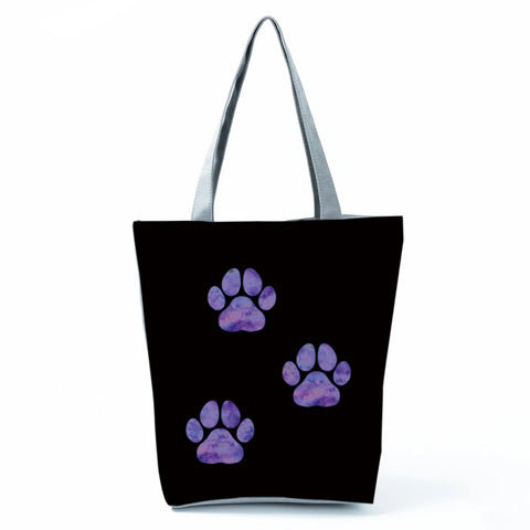 Image of Fashion Cat Dogs Paws Handbags Print Cute Cartoon Shopping Bag-FrenzyAfricanFashion.com