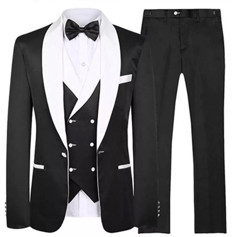 Image of Tailor Made Royal Blue Men's Suit 2021 Groom Tuxedos Peak Lapel Best Man Suits Mens Wedding Suits (Jacket+Pants+Vest)-FrenzyAfricanFashion.com