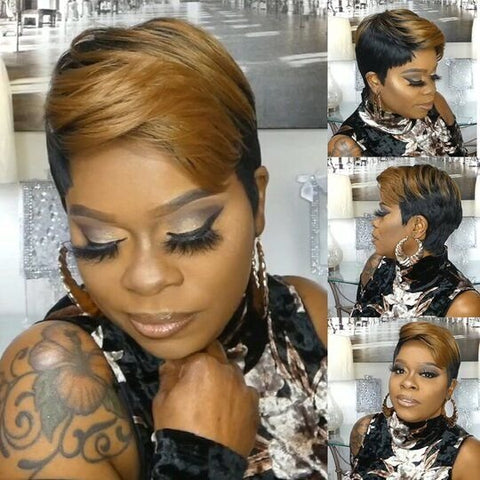 Image of Frenzy Straight Pixie Cut Hair Bob Wig Honey Gold-FrenzyAfricanFashion.com