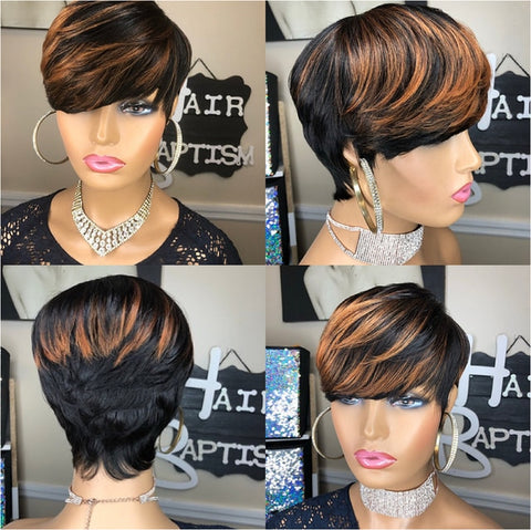 Image of Frenzy Straight Pixie Cut Hair Bob Wig Honey Gold-FrenzyAfricanFashion.com