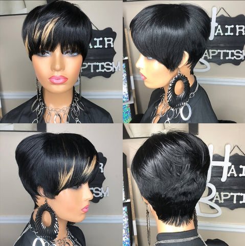 Image of Frenzy Straight Pixie Cut Hair Bob Wig Honey Gold-FrenzyAfricanFashion.com