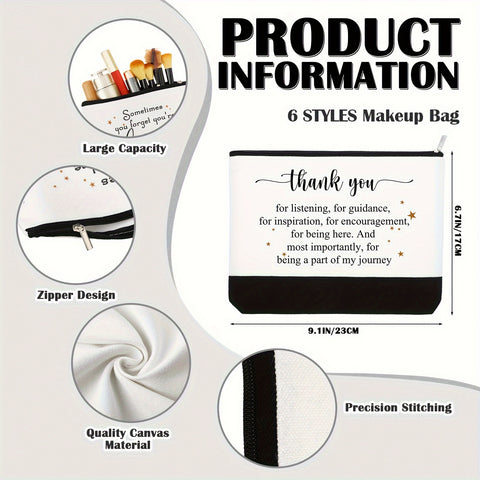 Image of 24 pcs 24-Piece Bulk Thank You Canvas Tote Bags for Women, Coworkers, Teachers, Staff - Appreciation Gifts, Makeup Bags-FrenzyAfricanFashion.com