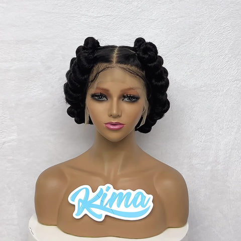 Image of Elegant Full Lace Braid Wig for Women - 200% Density, Double-Layered, Short Style with Large Partition - Perfect for Daily Wear-FrenzyAfricanFashion.com