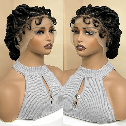 Image of Freesia Beauty Elegant Full Lace Synthetic Wig for Women - High-Density 180%, Heat Resistant Up to 356°F, Versatile Black Braided Style with Natural Look & Fullness, Suitable for All Ethnicities, Heat Resistant Lace Front Wi-FrenzyAfricanFashion.com