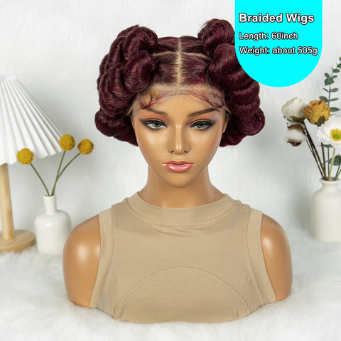 Image of Elegant Full Lace Braid Wig for Women - 200% Density, Double-Layered, Short Style with Large Partition - Perfect for Daily Wear-FrenzyAfricanFashion.com
