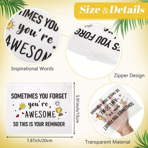 Image of 30pcs Cosmetic Bag Inspirational Gifts For Women You Are Braver Awesome Motivational Quotes Makeup Bag EVA Travel Toiletry Bag With Zipper Encouragement Birthday Christmas Women Gift-FrenzyAfricanFashion.com