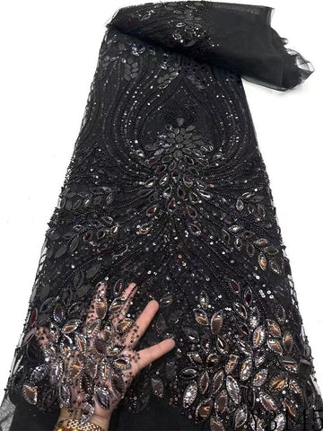 Image of Luxury Beaded Fabric Lace - Lucy-FrenzyAfricanFashion.com