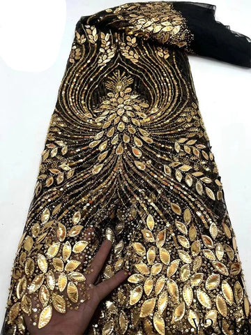 Image of Luxury Beaded Fabric Lace - Lucy-FrenzyAfricanFashion.com