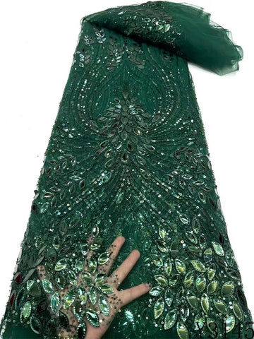 Image of Luxury Beaded Fabric Lace - Lucy-FrenzyAfricanFashion.com