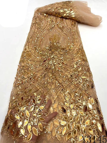 Image of Luxury Beaded Fabric Lace - Lucy-FrenzyAfricanFashion.com