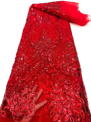 Image of Luxury Beaded Fabric Lace - Lucy-FrenzyAfricanFashion.com