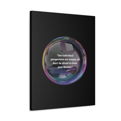 Image of Canvas Wall Decor | House Decor | Inspirational Wall Arts | Bubble Design "Our individual perspectives are unique, chase your dreams."-FrenzyAfricanFashion.com