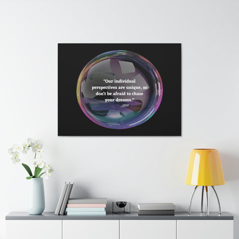 Image of Canvas Wall Decor | House Decor | Inspirational Wall Arts | Bubble Design "Our individual perspectives are unique, chase your dreams."-FrenzyAfricanFashion.com