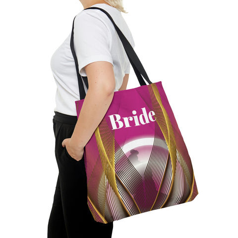 Image of Fuchsia Bridal Tote | Custom Bridal Shower Gift Bag | Wedding Handbag | Gift For Bride | Beach Wedding Shoulder Bag-FrenzyAfricanFashion.com