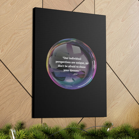 Image of Canvas Wall Decor | House Decor | Inspirational Wall Arts | Bubble Design "Our individual perspectives are unique, chase your dreams."-FrenzyAfricanFashion.com
