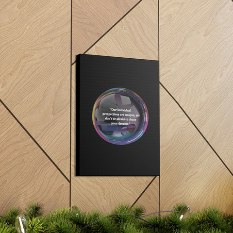 Image of Canvas Wall Decor | House Decor | Inspirational Wall Arts | Bubble Design "Our individual perspectives are unique, chase your dreams."-FrenzyAfricanFashion.com