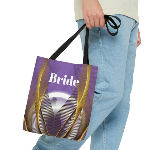Image of Purple Bridal Tote | Custom Bridal Shower Gift Bag | Wedding Handbag | Gift For Bride | Beach Wedding Shoulder Bag-FrenzyAfricanFashion.com